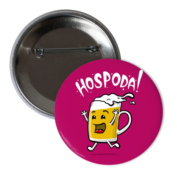Odznáček  s potiskem Směr hospoda - placka