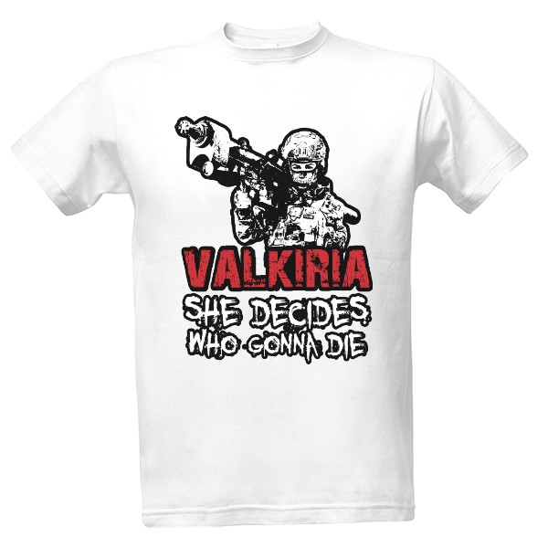 Tričko s potiskem Valkýra bílá